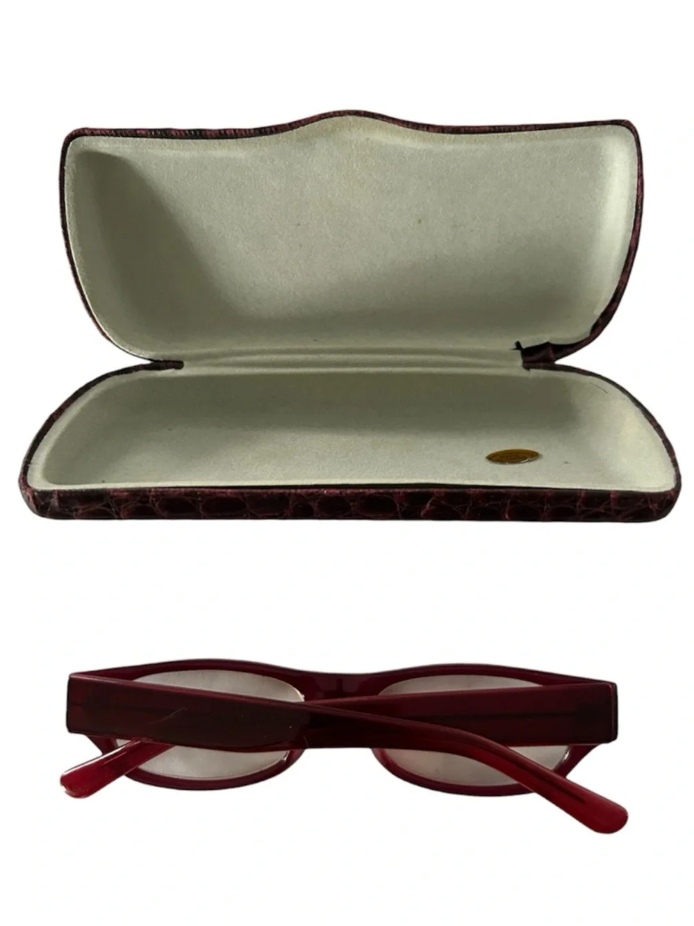 Burgundy 52/18/140 Rectangular Reading Glasses with Matching Case